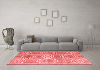 Machine Washable Abstract Red Modern Rug, wshabs4759red