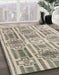 Abstract Khaki Green Modern Rug in Family Room, abs4759