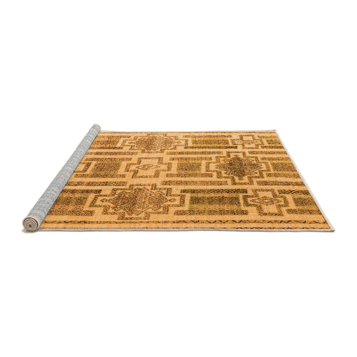 Sideview of Machine Washable Abstract Orange Modern Area Rugs, wshabs4759org