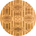 Round Abstract Orange Modern Rug, abs4759org