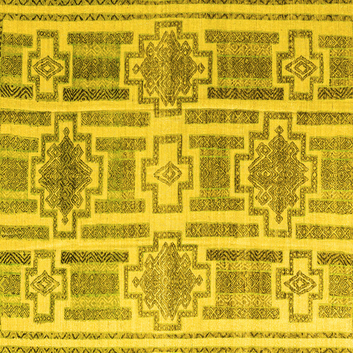 Square Abstract Yellow Modern Rug, abs4759yw