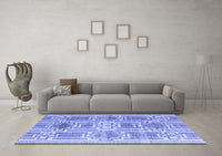 Machine Washable Abstract Blue Modern Rug, wshabs4759blu