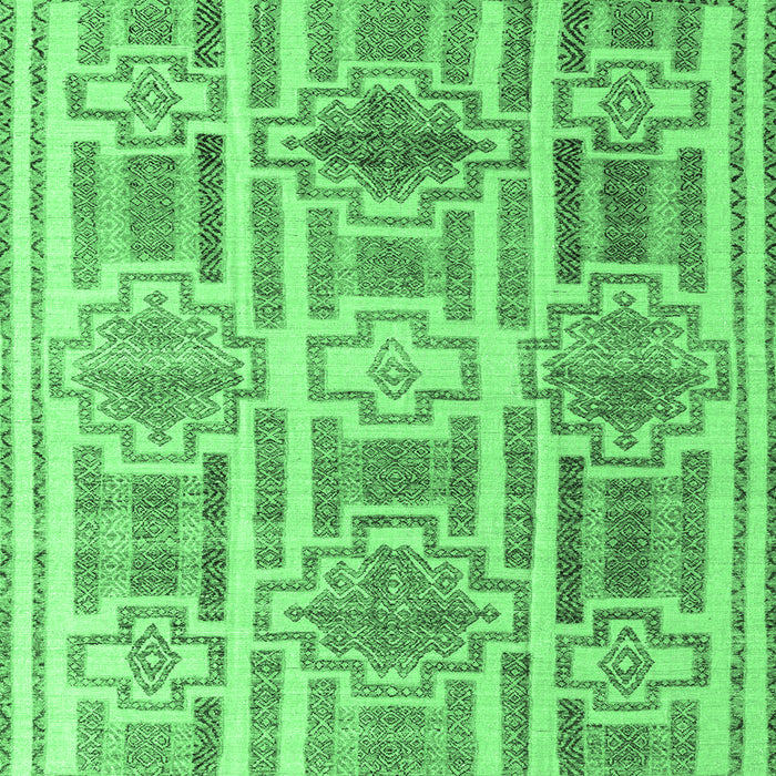 Square Abstract Emerald Green Modern Rug, abs4759emgrn