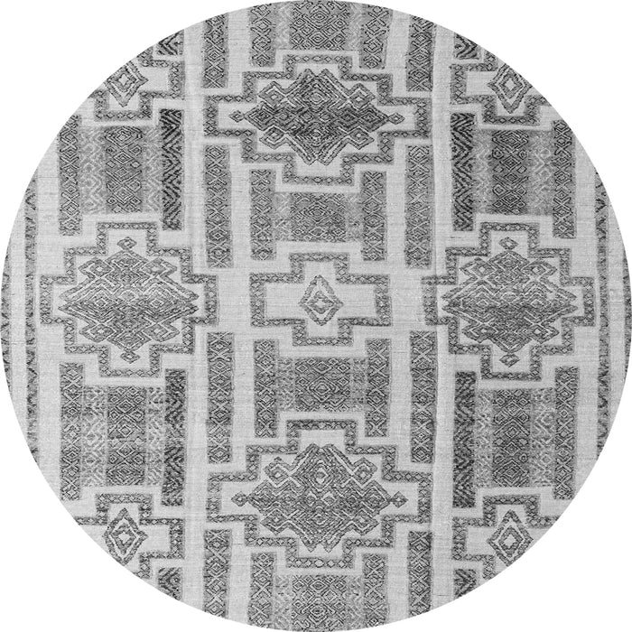 Round Machine Washable Abstract Gray Modern Rug, wshabs4759gry