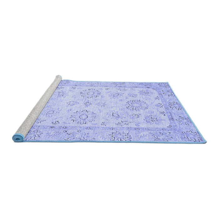Sideview of Machine Washable Oriental Blue Traditional Rug, wshabs475blu