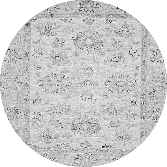 Round Oriental Gray Traditional Rug, abs475gry