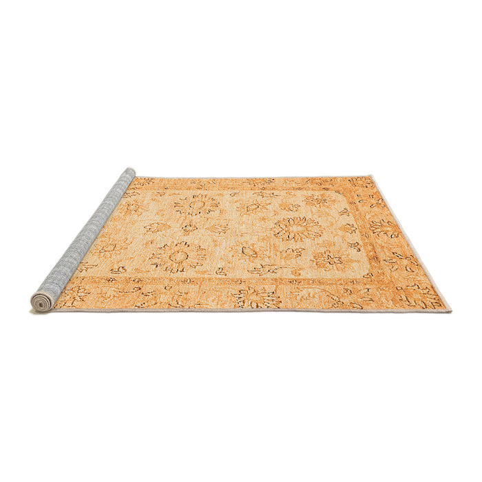 Sideview of Machine Washable Oriental Orange Traditional Area Rugs, wshabs475org