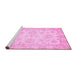 Sideview of Machine Washable Oriental Pink Traditional Rug, wshabs475pnk