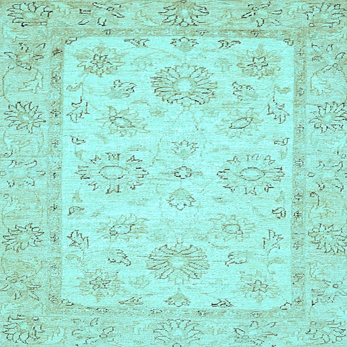 Square Machine Washable Oriental Light Blue Traditional Rug, wshabs475lblu