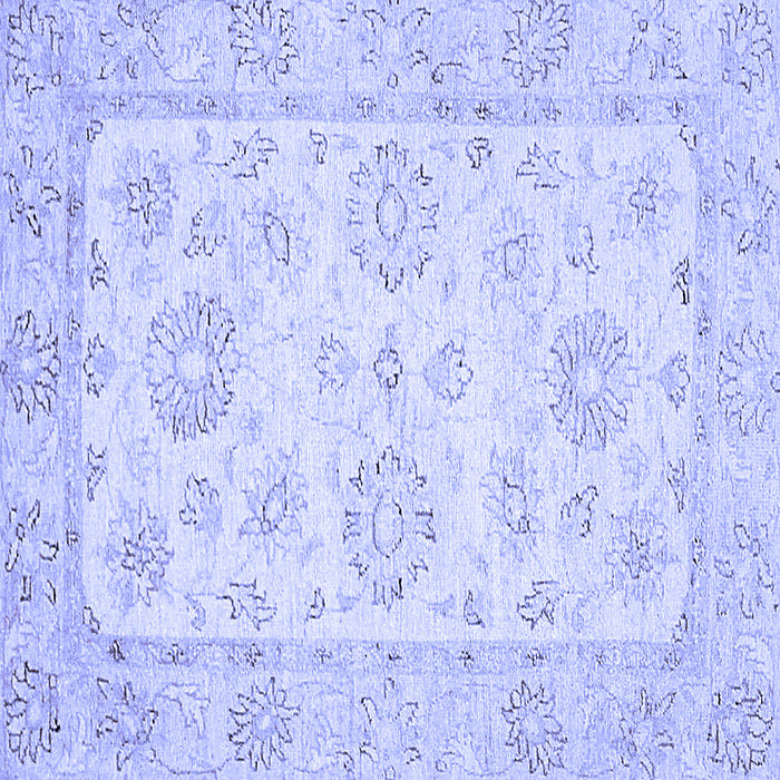 Square Machine Washable Oriental Blue Traditional Rug, wshabs475blu