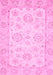 Machine Washable Oriental Pink Traditional Rug, wshabs475pnk