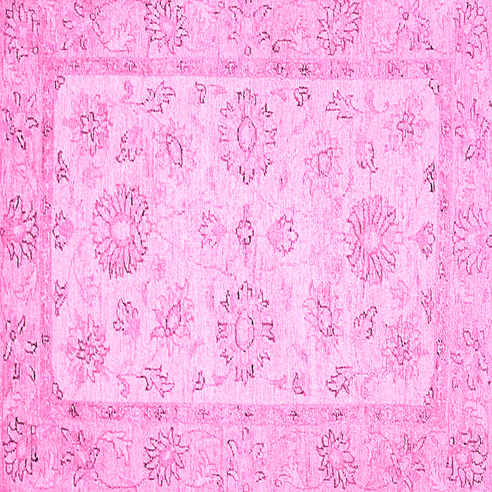 Square Machine Washable Oriental Pink Traditional Rug, wshabs475pnk