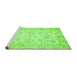 Sideview of Machine Washable Oriental Green Traditional Area Rugs, wshabs475grn