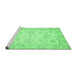 Sideview of Machine Washable Oriental Emerald Green Traditional Area Rugs, wshabs475emgrn