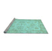 Sideview of Machine Washable Oriental Light Blue Traditional Rug, wshabs475lblu