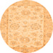 Round Oriental Orange Traditional Rug, abs475org