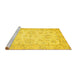 Sideview of Machine Washable Oriental Yellow Traditional Rug, wshabs475yw