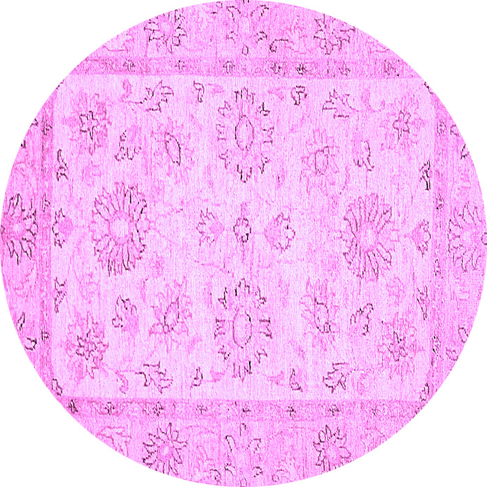 Round Oriental Purple Traditional Rug, abs475pur
