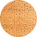 Round Abstract Orange Modern Rug, abs4760org