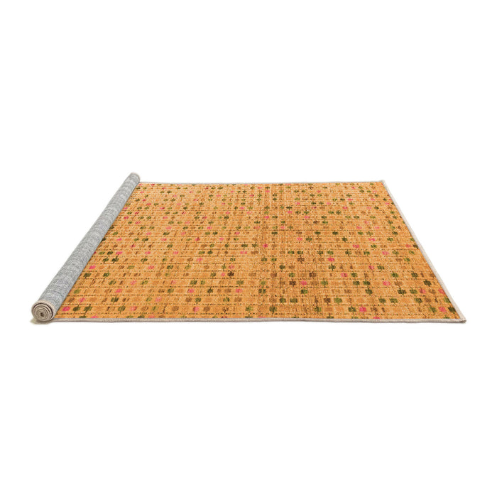 Sideview of Machine Washable Abstract Orange Modern Area Rugs, wshabs4760org