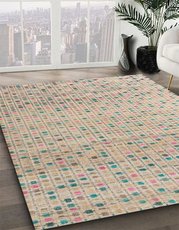 Abstract Camel Brown Modern Rug in Family Room, abs4760