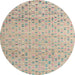 Round Abstract Camel Brown Modern Rug, abs4760