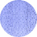 Round Machine Washable Abstract Blue Modern Rug, wshabs4760blu