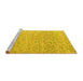 Sideview of Machine Washable Abstract Yellow Modern Rug, wshabs4760yw