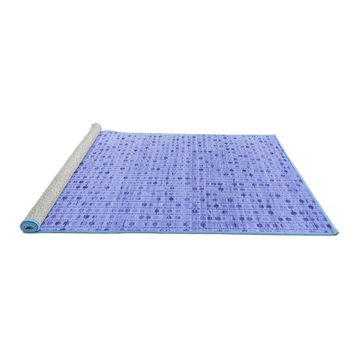 Sideview of Machine Washable Abstract Blue Modern Rug, wshabs4760blu