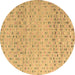 Round Machine Washable Abstract Brown Modern Rug, wshabs4760brn