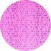 Round Abstract Pink Modern Rug, abs4760pnk