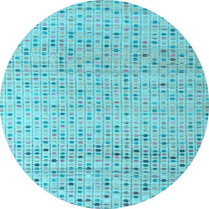 Round Abstract Light Blue Modern Rug, abs4760lblu