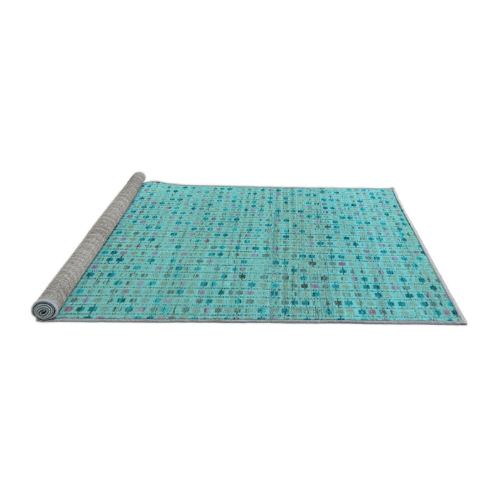 Sideview of Machine Washable Abstract Light Blue Modern Rug, wshabs4760lblu