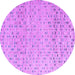 Round Machine Washable Abstract Purple Modern Area Rugs, wshabs4760pur