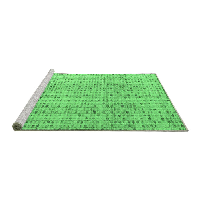 Sideview of Machine Washable Abstract Emerald Green Modern Area Rugs, wshabs4760emgrn