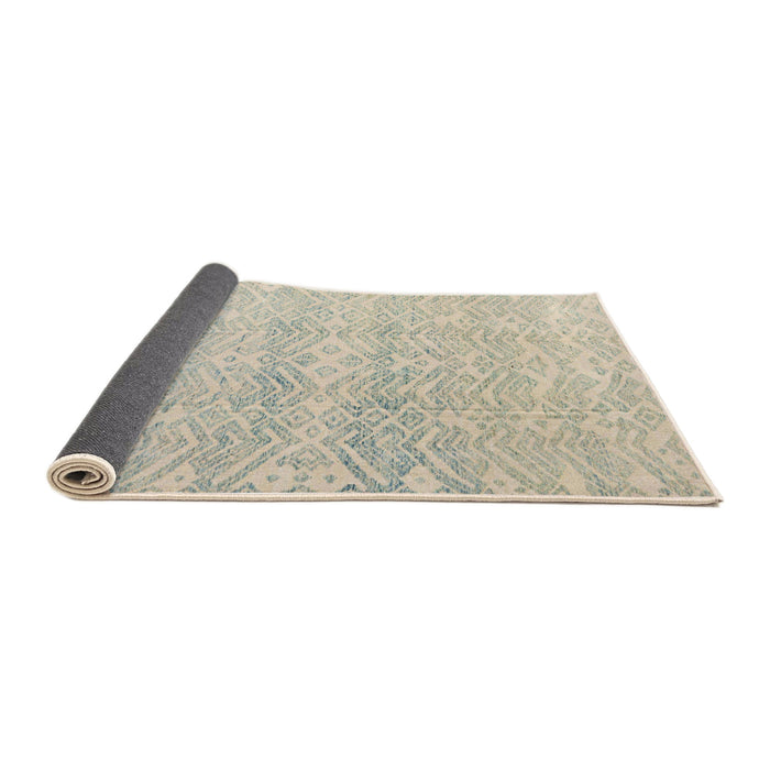 Sideview of Abstract Sage Green Modern Rug, abs4761
