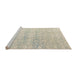 Sideview of Machine Washable Abstract Sage Green Rug, wshabs4761