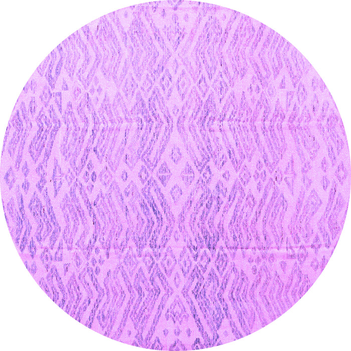 Round Abstract Purple Modern Rug, abs4761pur