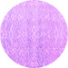 Round Machine Washable Abstract Purple Modern Area Rugs, wshabs4761pur