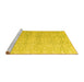 Sideview of Machine Washable Abstract Yellow Modern Rug, wshabs4761yw