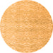 Round Abstract Orange Modern Rug, abs4761org