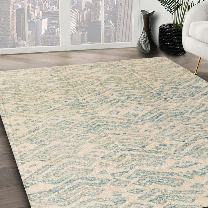 Abstract Sage Green Modern Rug in Family Room, abs4761