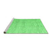 Sideview of Machine Washable Abstract Emerald Green Modern Area Rugs, wshabs4761emgrn