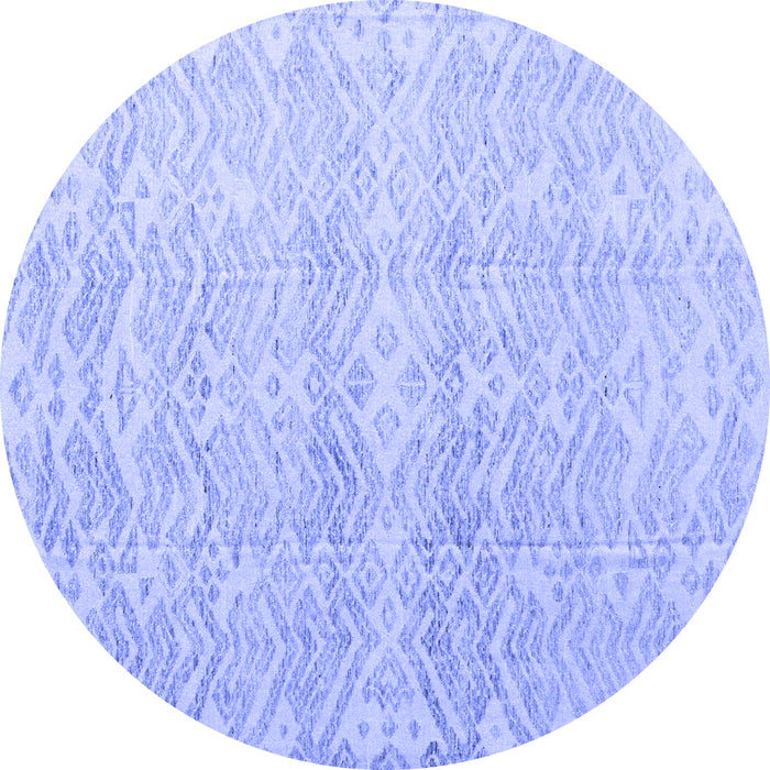 Round Machine Washable Abstract Blue Modern Rug, wshabs4761blu