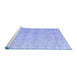 Sideview of Machine Washable Abstract Blue Modern Rug, wshabs4761blu