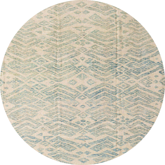 Round Machine Washable Abstract Sage Green Rug, wshabs4761