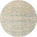 Round Machine Washable Abstract Sage Green Rug, wshabs4761