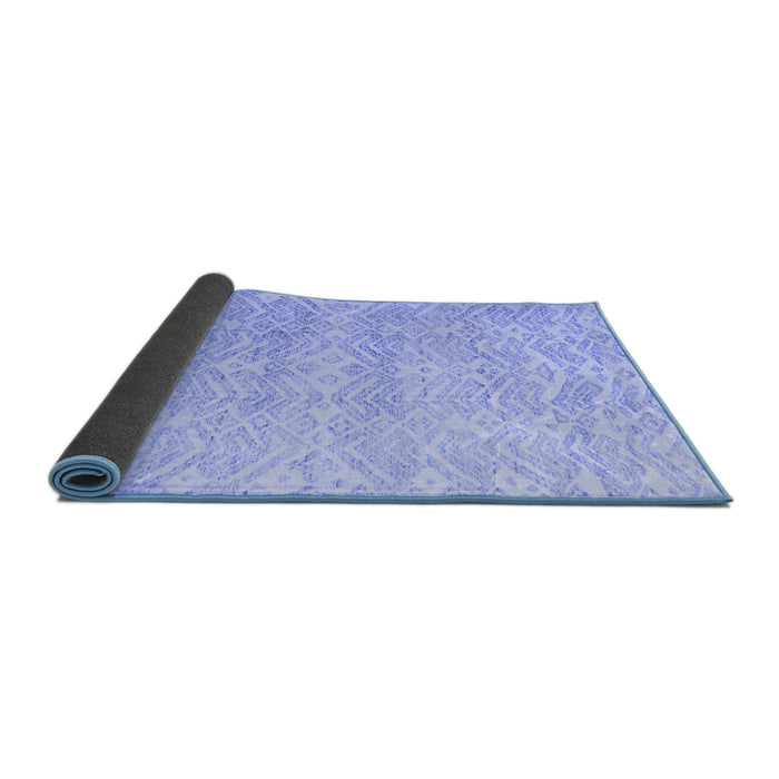 Sideview of Abstract Blue Modern Rug, abs4761blu