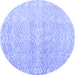 Round Abstract Blue Modern Rug, abs4761blu