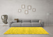 Machine Washable Abstract Yellow Modern Rug in a Living Room, wshabs4761yw